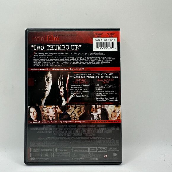The Number 23 DVD Starring Jim Carrey  InfiniFilm Unrated Edition - Picture 2 of 3